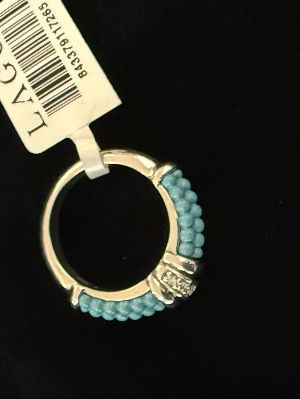 Blue Ceramic Diamond Stacking Ring from Lagos - Picture 7 of 11